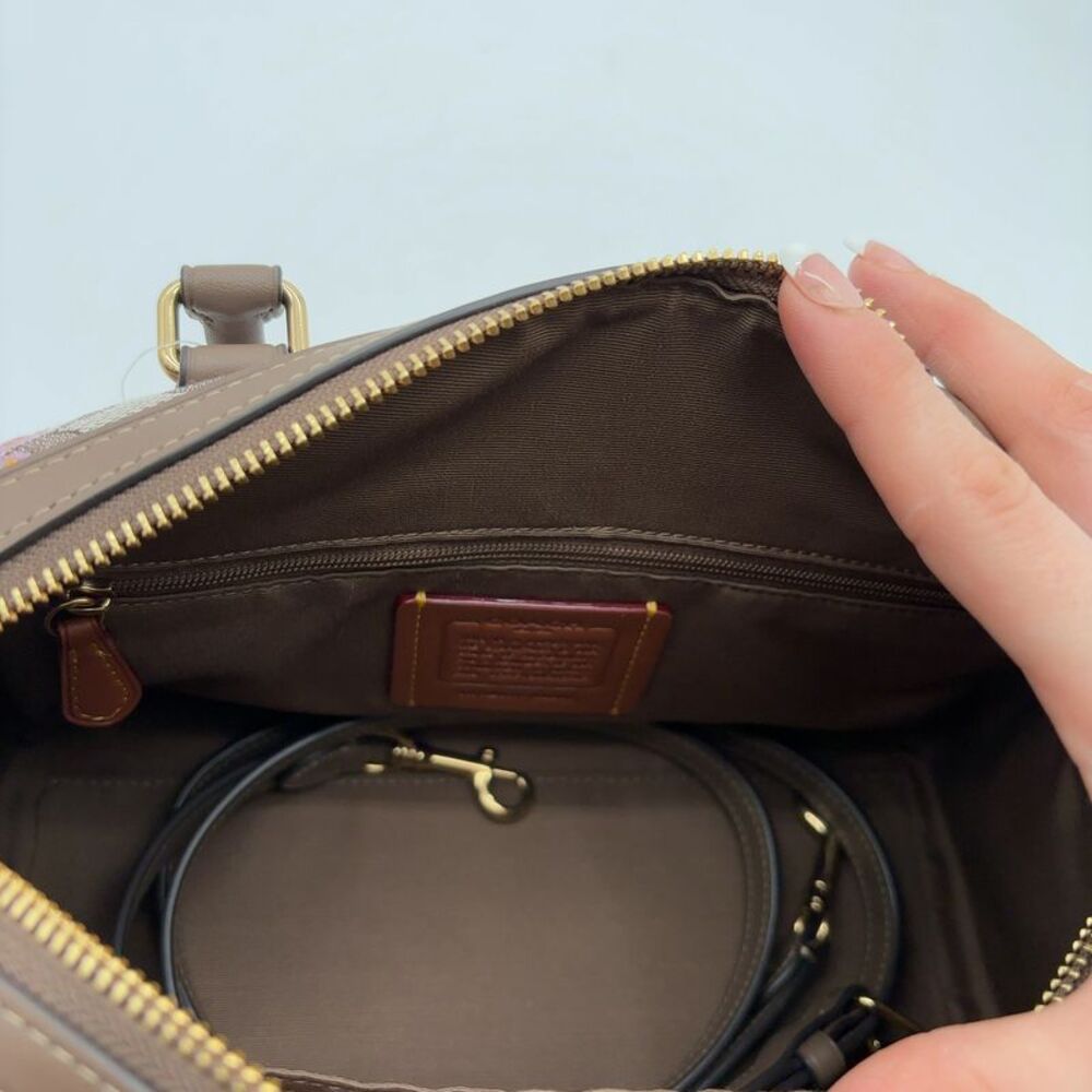 Coach Bag With Floral Embroidery - Picture 8 of 9